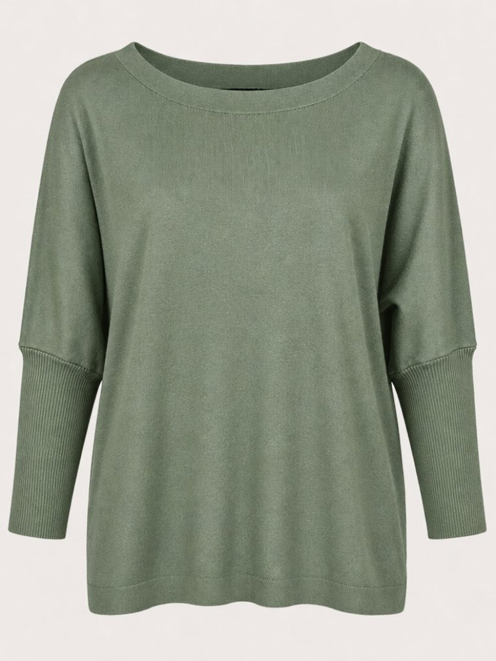 Cable & Gauge Drop Shoulder Casual Button Back Sage Knit Top Large